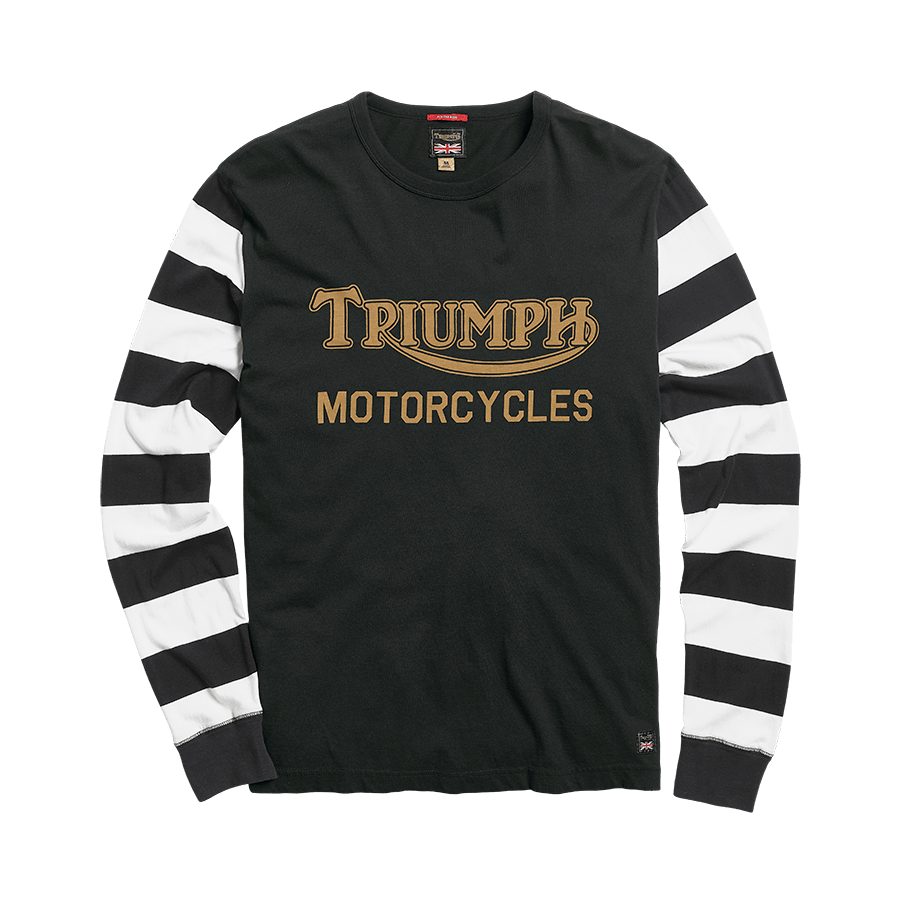 Ignition Coil Stripe Long Sleeve T-shirt in Black | Triumph Lifestyle